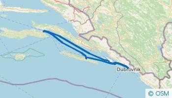 Itinéraire de navigation au départ de Dubrovnik 