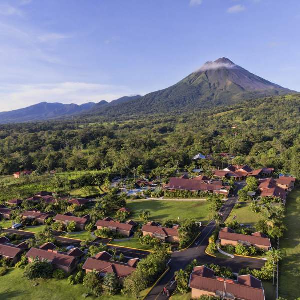 Depuis l'Arenal Springs vous avez une vue imprenable sur le volcan