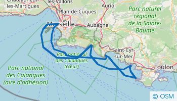 Itinéraire de navigation au départ de Marseille