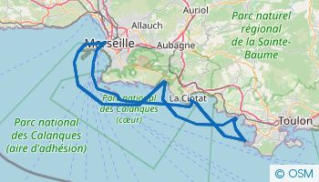 Itinéraire de navigation au départ de Marseille