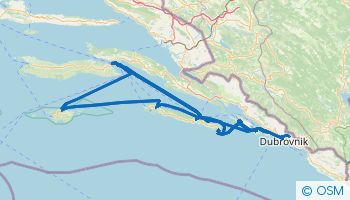 Itinéraire de navigation au départ de Dubrovnik 